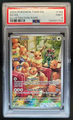 2024 Pokemon SV Twilight Masquerade TWM EN Eevee #188/167 PSA 9 - Image 1