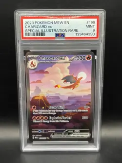 PSA MINT 9 Pokemon TCG Charizard ex 199/165 Sv: Scarlet & Violet 151 Holo 2023 - Image 1