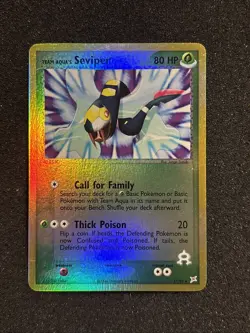 Pokemon TCG Card Team Aqua's Seviper RARE Reverse Holo 17/95 NM - Image 1