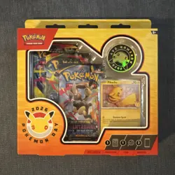 Pokemon TCG Pokemon Day 2026 Box Promo Pikachu Card Coin 3 Booster Packs Sealed - Image 1