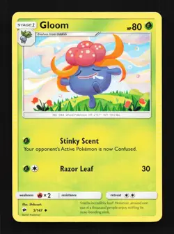 Gloom 5/147 LP Burning Shadows English Pokemon Card TCG - Image 1