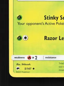 Gloom 5/147 LP Burning Shadows English Pokemon Card TCG - Image 2