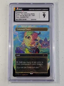 MTG CGC 9 Command Tower R 7067 (Confetti Foil) (Bonus Card!) Secret Lair x Furby - Image 1