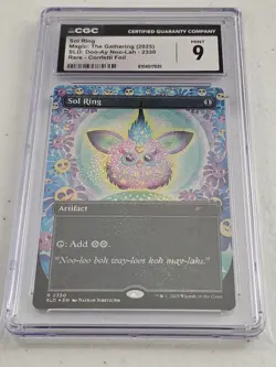 MTG CGC 9 Sol Ring R 2330 Confetti Foil Secret Lair x Furby: Doo-Ay Noo-Lah - Image 2