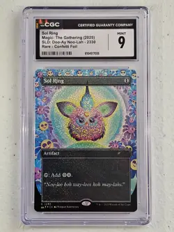 MTG CGC 9 Sol Ring R 2330 Confetti Foil Secret Lair x Furby: Doo-Ay Noo-Lah - Image 3