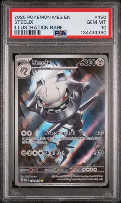 Steelix Illustration Rare Pokemon Meg En-Mega Evolution 150/132 PSA 10 - Image 1