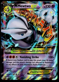 Pokemon TCG M Mewtwo EX Holo Rare Card 63/162 XY Breakthrough LP - Image 1