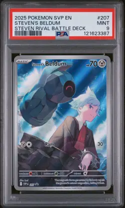 Pokemon 2025 SVP EN-SV Black Star Promo #207 Steven's Beldum PSA 9 - Image 1