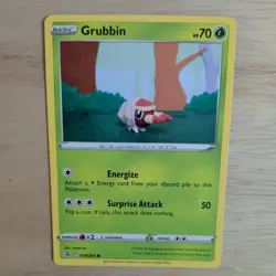 GRUBBIN 018/264 POKEMON CARD (FUSION STRIKE SET) KNITTED CROCHET ASAKO - Image 1