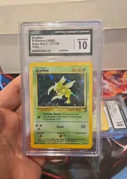 2000 Pokemon Base Set 2 II Scyther Holo Rare CGC 10 Gem Mint 🔥💎🔥 - Image 1