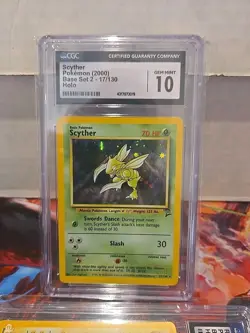 2000 Pokemon Base Set 2 II Scyther Holo Rare CGC 10 Gem Mint 🔥💎🔥 - Image 2