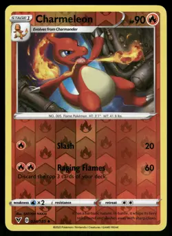 Charmeleon Reverse Holo 024/185 SWSH04: Vivid Voltage Pokemon - Image 1