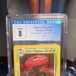 Erika's Vileplume Gym Heroes 5/132 Holo Rare CGC 8 Pokemon TCG 2000 Unlimited - Image 2