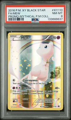 2016 Pokemon Xy Black Star Promo Mew #XY110 PSA 8 - Image 1