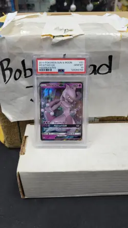 2019 MEWTWO GX FULL ART HIDDEN FATES POKEMON TCG PSA 10 GEM MINT #31/68 - Image 1