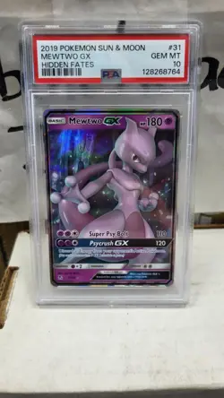 2019 MEWTWO GX FULL ART HIDDEN FATES POKEMON TCG PSA 10 GEM MINT #31/68 - Image 2