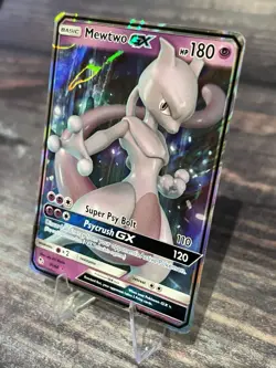 Pokemon TCG Mewtwo GX Card 31/68 Hidden Fates Holo Ultra Rare - Image 3