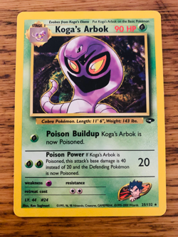 Koga's Arbok (25/132) Rare Gym Challenge Set Pokemon Card! FREE P&P! - Image 1