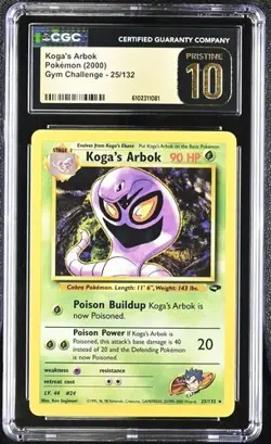 Pokemon Koga's Arbok POP 4! 2000 Gym Challenge 25/132 CGC PRISTINE 10 - Image 1