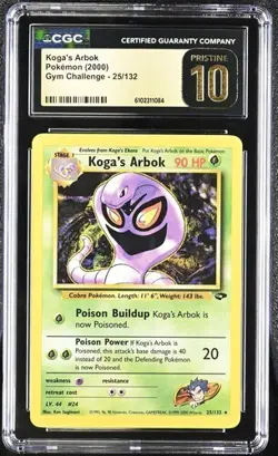 Pokemon Koga's Arbok POP 4! 2000 Gym Challenge 25/132 CGC PRISTINE 10 - Image 1
