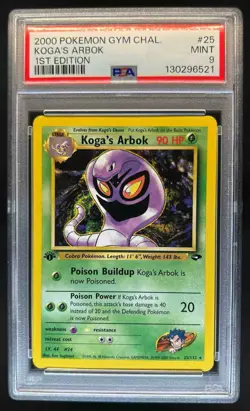 2000 Pokemon Gym Challenge 1st Edition Koga's Arbok #25/132 PSA 9 - Image 1