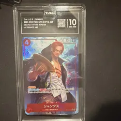 Bandai One Piece CCG Shanks OP12-008 Legacy of the Master Alternate Art TAG 10 - Image 1