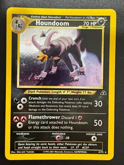 Houndoom 4/75 Unlimited Holo Rare WotC Pokemon Neo Discovery - Image 1
