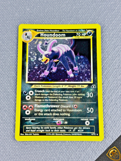 Pokemon Houndoom 4/75 WotC Neo Discovery Unlimited Holo Raro SWIRL - Image 1