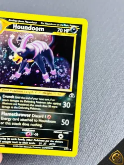 Pokemon Houndoom 4/75 WotC Neo Discovery Unlimited Holo Raro SWIRL - Image 2