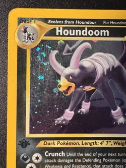 1st Edition Houndoom 4/75 Neo Discovery Pokemon Card Holo Foil Rare Swirl MP - Image 3