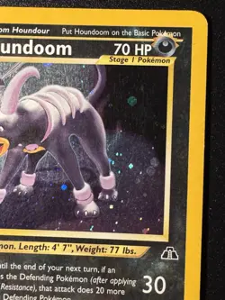 1st Edition Houndoom 4/75 Neo Discovery Pokemon Card Holo Foil Rare Swirl MP - Image 4