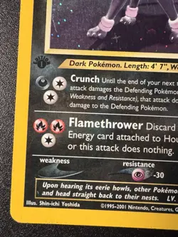 1st Edition Houndoom 4/75 Neo Discovery Pokemon Card Holo Foil Rare Swirl MP - Image 5
