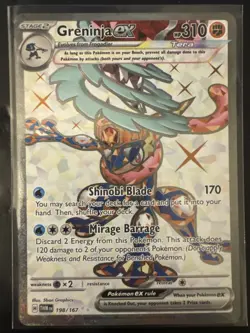 Pokemon TCG Greninja EX Twilight Masquerade Card 198/167 Ultra NM Condition - Image 1