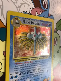 Misty’s Tentacruel 10/132 Gym Heroes Holo Rare Vintage Pokemon Card SWIRL LP - Image 3
