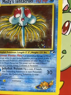 Misty’s Tentacruel 10/132 Gym Heroes Holo Rare Vintage Pokemon Card SWIRL LP - Image 5