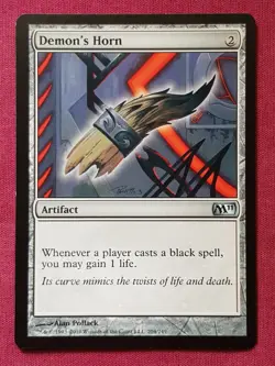 Magic The Gathering 2011 CORE SET M11 DEMON'S HORN artifact card MTG - Image 1