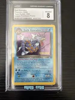 CGC 8 Dark Gyarados 8/82 League Prerelease Promo Team Rocket 1999 Pokemon Card - Image 1