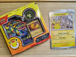 Pokemon TCG Pikachu At The Museum Promo Card + Pokemon Day Collection Box NEW - Image 1