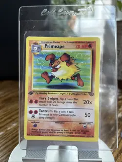 Pokemon TCG Primeape Jungle 1st Edition Error Card UPSIDE DOWN POKEBALL 🔥🥶 - Image 1
