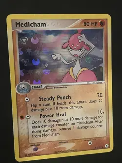 Pokemon TCG Medicham EX Hidden Legends 42/101 Holo Uncommon LP - Image 1