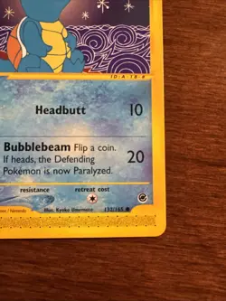 Pokemon Squirtle 132/165 Expedition Non-Holo Base Set Near Mint Condition - Image 4