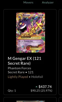 Pokemon TCG M Gengar EX 121/119 Phantom Forces Secret Rare: LP+ - Image 2