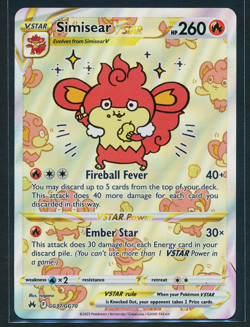 Simisear VSTAR GG37/GG70 Galarian Gallery Pokemon Crown Zenith NM - Image 1