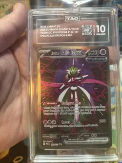 Pokemon Iron Valiant EX Prismatic Evolutions Special Illustration Rare TAG 10 - Image 4