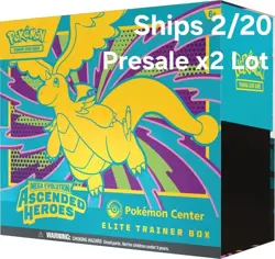 PRESALE X2 Ascended Heroes Pokemon Center ETB Elite Trainer Box Factory Sealed - Image 1