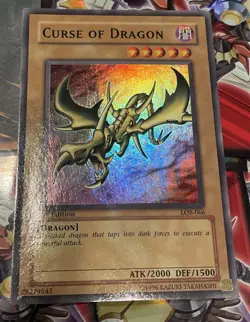 Yu-Gi-Oh Curse of Dragon LOB-066 Super Rare 1st Edition - Image 2