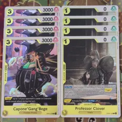 4 x Capone "Gang" Bege OP04-100 R & Professor Clover OP09-102 R One Piece Mint - Image 1