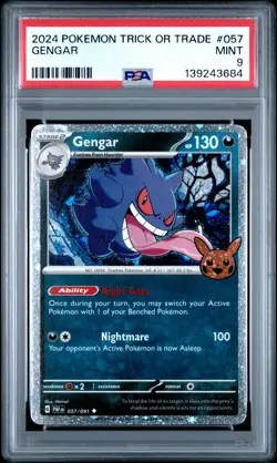 2024 POKEMON TRICK OR TRADE #057 GENGAR PSA 9 - Image 1
