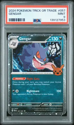 2024 POKEMON TRICK OR TRADE #057 GENGAR PSA 9 - Image 1