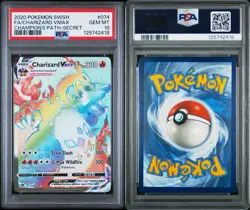2020 Pokemon SWSH Champions Path 074/073 Charizard Vmax Rainbow Full Art PSA 10 - Image 3